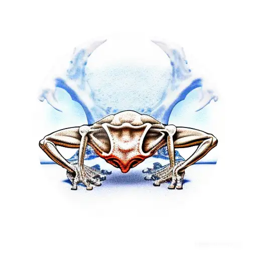 bone frog weightlifter tattoo design idea