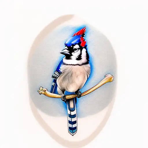 bluejay and cardinal arm sleeve tattoo design idea