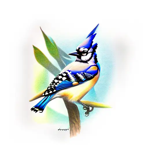bluejay tattoo design idea
