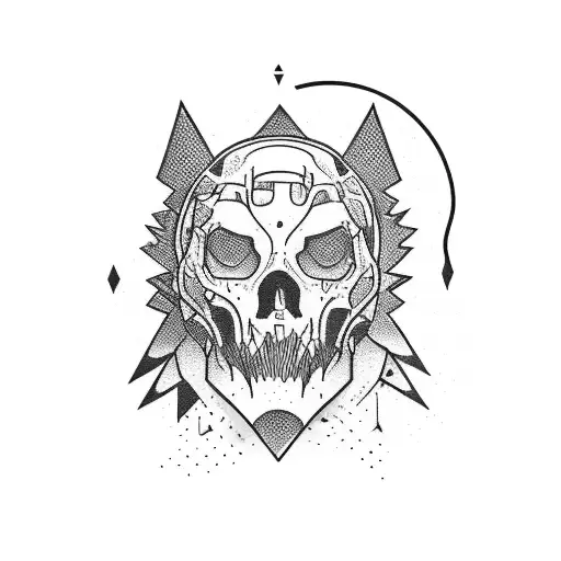 hiker in mountins tattoo design idea