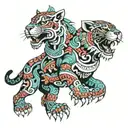 tezcatlipoca and a jaguar tattoo design idea