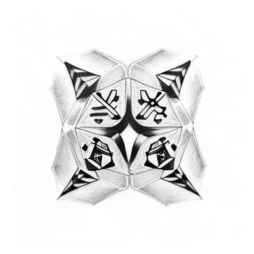 Combine a dice and skull design in a unique and artistic way tattoo design idea