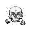 Combine a dice, skull and catrina tattoo design idea