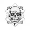 Combine a dice, skull and catrina tattoo design idea