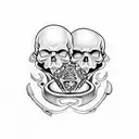 Combine a dice, skull and catrina tattoo design idea