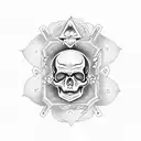 Combine a dice, skull and catrina tattoo design idea