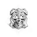 Combine a dice and skull design in a unique and artistic way tattoo design idea