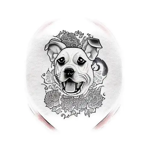 dog lover and a guy who rised up from the lows tattoo design idea