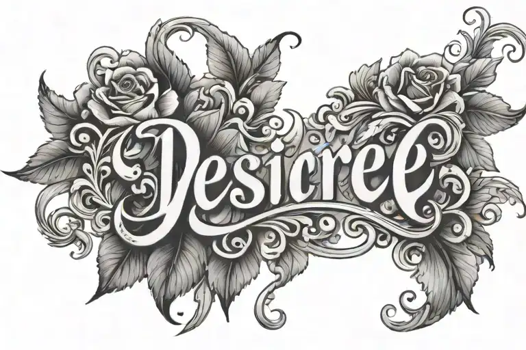 Delicate name Desiree tattoo design idea