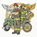paramedic, firefighter, dentist tattoo design idea