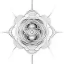 a tattoo designed around the linear harmonic series where the waveforms transition into the karman vortex and turbulence tattoo design idea