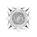 a tattoo designed around the linear harmonic series where the waveforms transition into the karman vortex and turbulence tattoo design idea