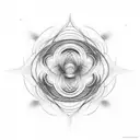 a tattoo designed around the linear harmonic series where the waveforms transition into the karman vortex and turbulence tattoo design idea