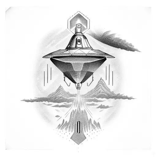 ufo alien abduction full sleeve tattoo design idea