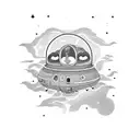 ufo alien abduction full sleeve tattoo design idea