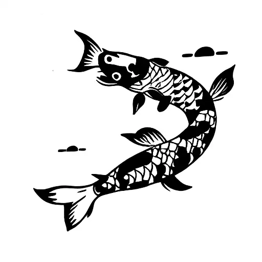 Minimalist Koi Fish Tattoo
