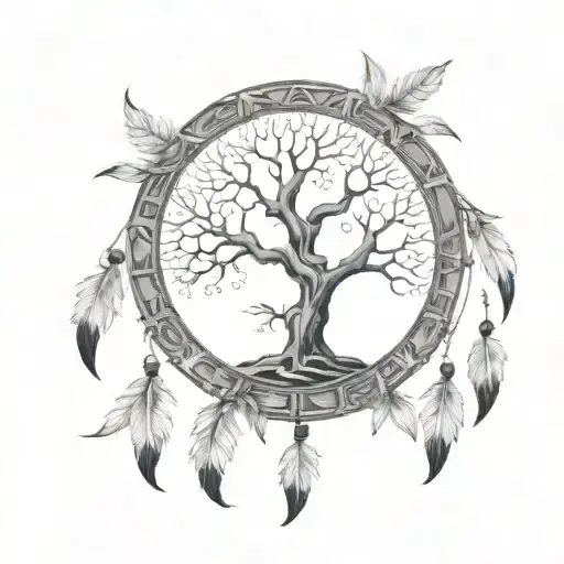 SAVEC TROIS PLUME ET UN PETIT ATTRAPE REVE ATTACHER EN DESSOUS tattoo design idea