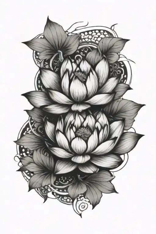 Spinal tattoo: Lotus flower tattoo design idea