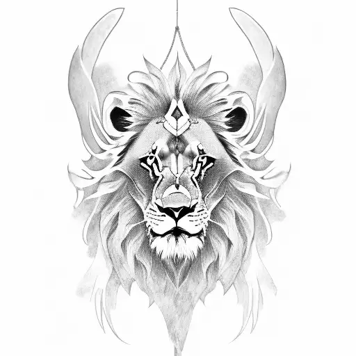 Lion with wings tattoo design idea