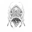 Shark´s fin tattoo design idea