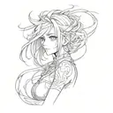 anime style easy to draw tattoo design idea