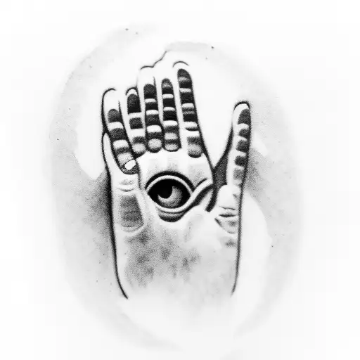 baby handprint with "Athena" through the middle tattoo design idea