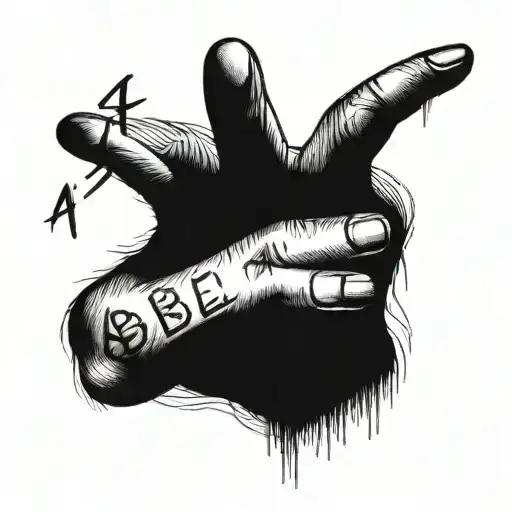 abel written across fingers  tattoo design idea