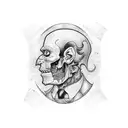 A split face design with one side representing Dr. Jekyll and the other side representing Mr. Hyde tattoo design idea