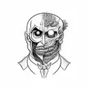 A split face design with one side representing Dr. Jekyll and the other side representing Mr. Hyde tattoo design idea