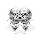 A surreal representation of the transformation between Dr. Jekyll and Mr. Hyde, with intricate details and shading tattoo design idea