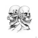 A surreal representation of the transformation between Dr. Jekyll and Mr. Hyde, with intricate details and shading tattoo design idea