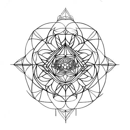 Design a geometric tattoo inspired by fractals with a touch of psychedelic patterns tattoo design idea