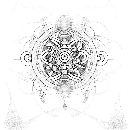 Design a tattoo inspired by fractals with a touch of psychedelic patterns tattoo design idea