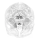 Design a tattoo that combines Renaissance portraits with intricate psychedelic patterns tattoo design idea