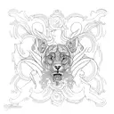 Design a tattoo that combines Renaissance portraits with intricate psychedelic patterns tattoo design idea