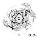 Design a tattoo inspired by fractals with a touch of Renaissance art tattoo design idea