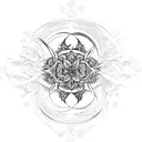 Design a tattoo inspired by fractals with a touch of Renaissance art tattoo design idea