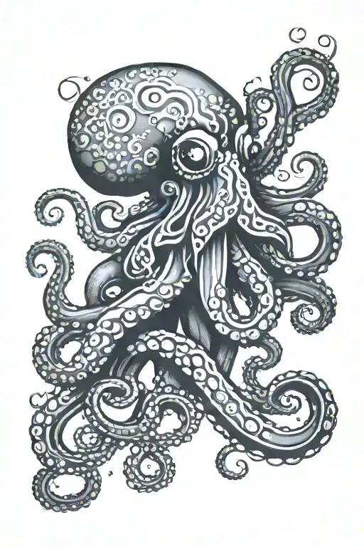 octopus wrapped tattoo design idea