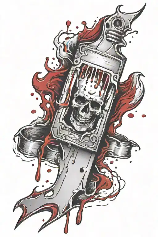 razor blade with blood dripping tattoo design idea