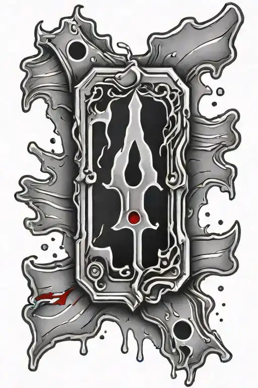 razor blade with blood dripping tattoo design idea