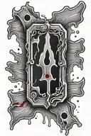 razor blade with blood dripping tattoo design idea