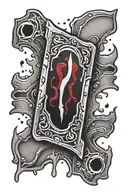 razor blade with blood dripping tattoo design idea