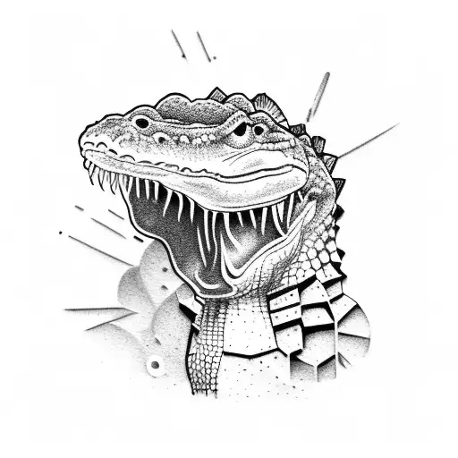 mexican crocodile  tattoo design idea