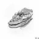 mexican crocodile  tattoo design idea