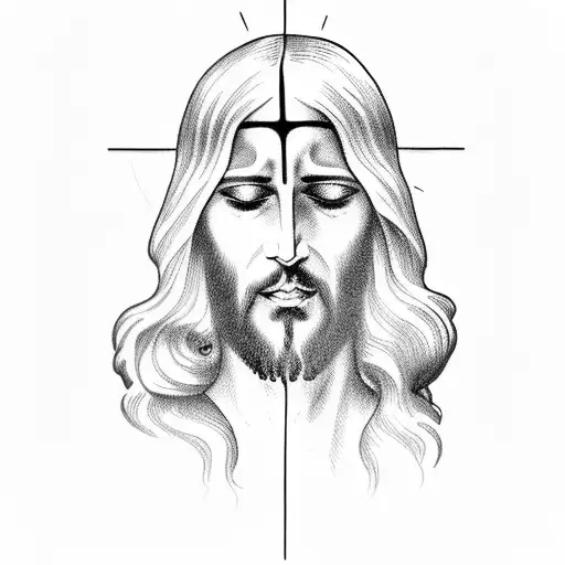 Jesus crying  tattoo design idea