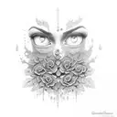 grapevine with tears tattoo design idea