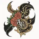 ag initial tattoo design idea