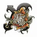 ag initial tattoo design idea