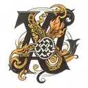 ag initial tattoo design idea