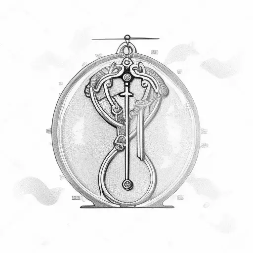 Black and Grey Libra Scale With Rosary Tattoo Idea - BlackInk AI